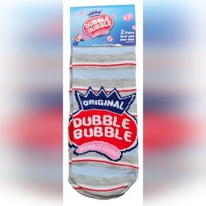 Double Bubble Bubble Gum 2 Pack Adult Low Cut Socks, One Size Fits Most. New!